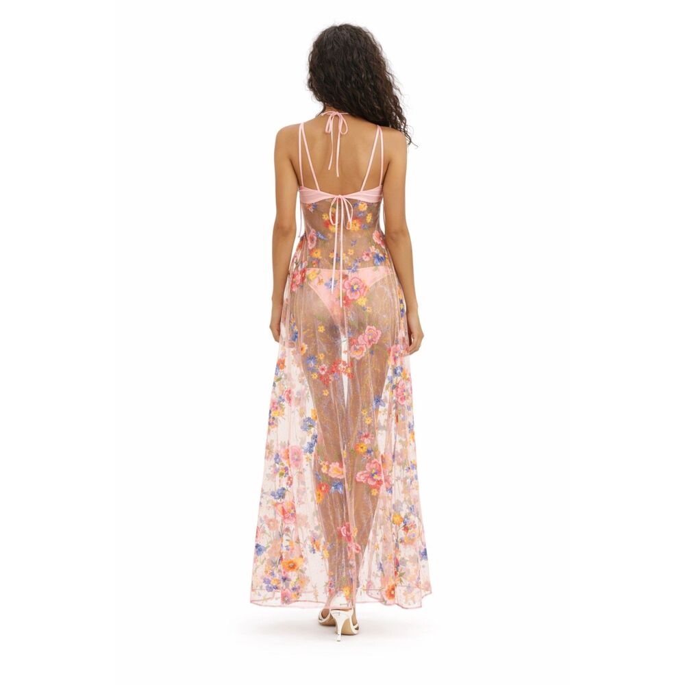 For Love & Lemons | Delaney Peony Sheer Lace Maxi Dress Size S | NWT - Picture 2 of 13